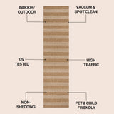 Sutton Easy Jute Modern Geometric Boho Stripe Area Rug