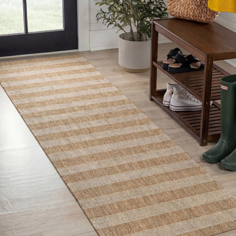 Sutton Easy Jute Modern Geometric Boho Stripe Area Rug