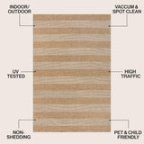 Sutton Easy Jute Modern Geometric Boho Stripe Area Rug