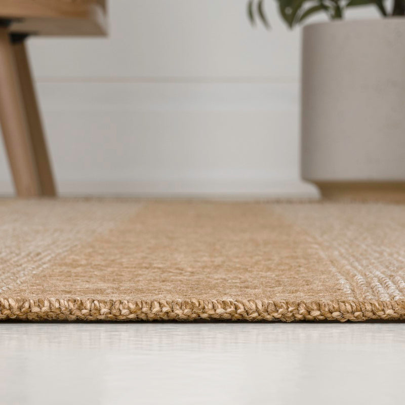 Sutton Easy Jute Modern Geometric Boho Stripe Area Rug