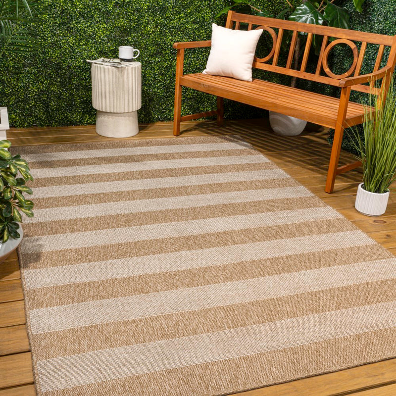 Sutton Easy Jute Modern Geometric Boho Stripe Area Rug