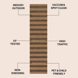 Sutton Easy Jute Modern Geometric Boho Stripe Area Rug