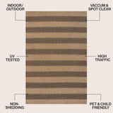 Sutton Easy Jute Modern Geometric Boho Stripe Area Rug