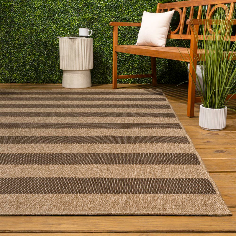 Sutton Easy Jute Modern Geometric Boho Stripe Area Rug
