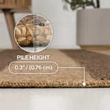 Sutton Easy Jute Modern Geometric Boho Stripe Area Rug