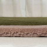 Whimsical Modern Border Geometric Handwoven Wool Area Rug