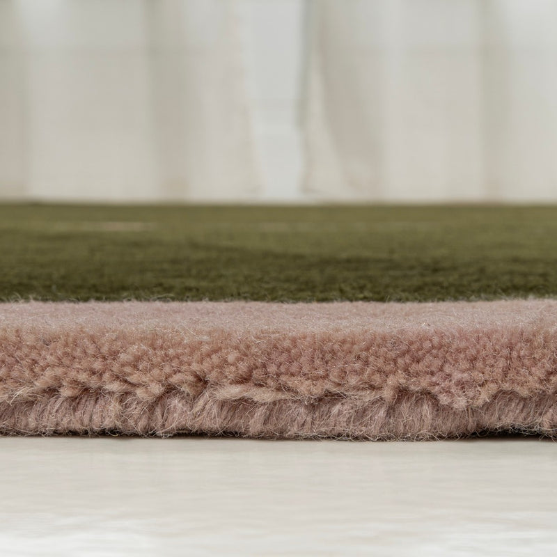 Whimsical Modern Border Geometric Handwoven Wool Area Rug