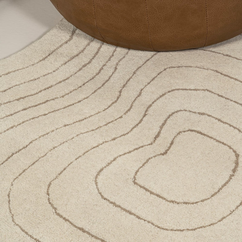 Retro Bohemian Abstract Striped Handwoven Wool Area Rug
