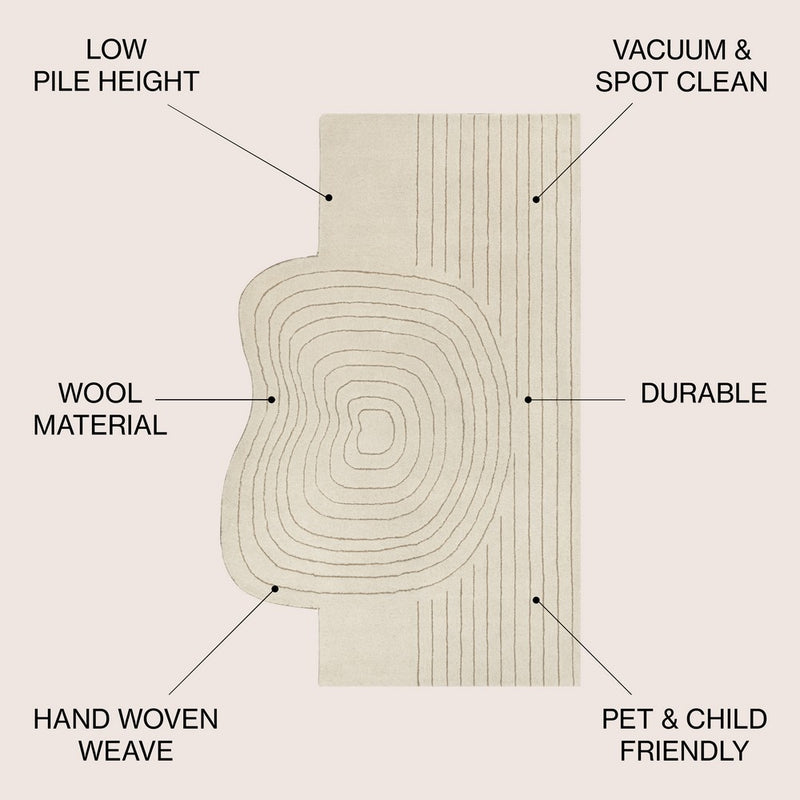 Retro Bohemian Abstract Striped Handwoven Wool Area Rug