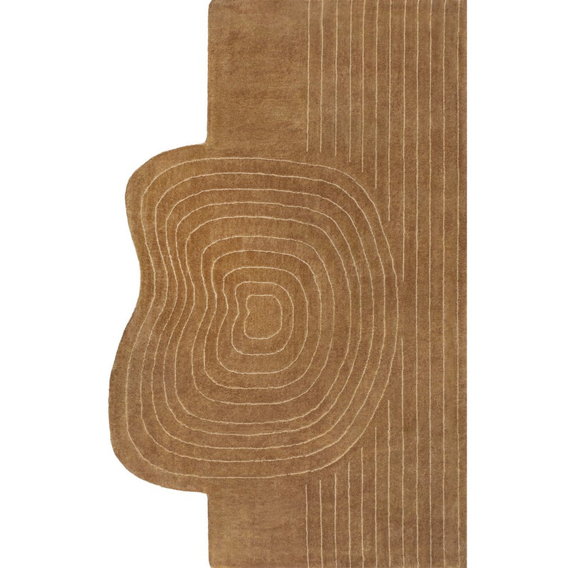 Retro Bohemian Abstract Striped Handwoven Wool Area Rug