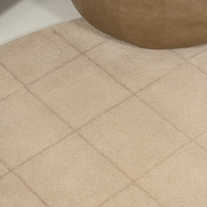 Bean Modern Plaid Grid Handwoven Wool Area Rug