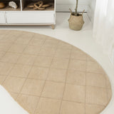 Bean Modern Plaid Grid Handwoven Wool Area Rug