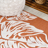Tobago High-low Two-tone Monstera Leaf Indoor/Outdoor Area Rug
