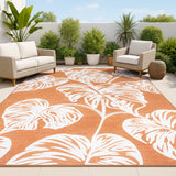 Tobago High-low Two-tone Monstera Leaf Indoor/Outdoor Area Rug