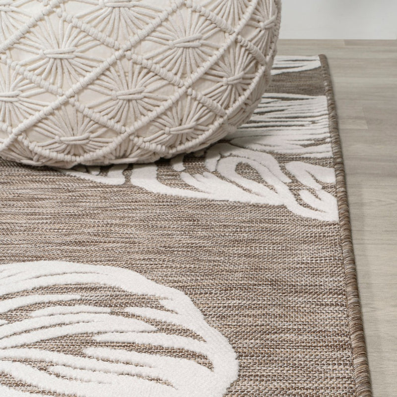 Tobago High-low Two-tone Monstera Leaf Indoor/Outdoor Area Rug