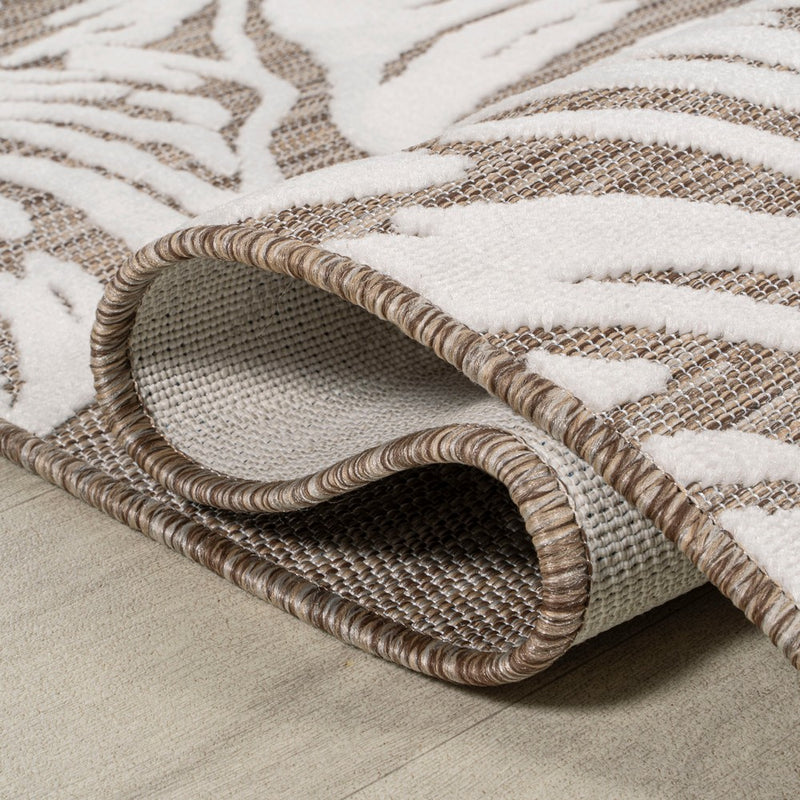 Tobago High-low Two-tone Monstera Leaf Indoor/Outdoor Area Rug