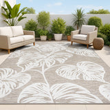 Tobago High-low Two-tone Monstera Leaf Indoor/Outdoor Area Rug