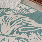 Tobago High-low Two-tone Monstera Leaf Indoor/Outdoor Area Rug