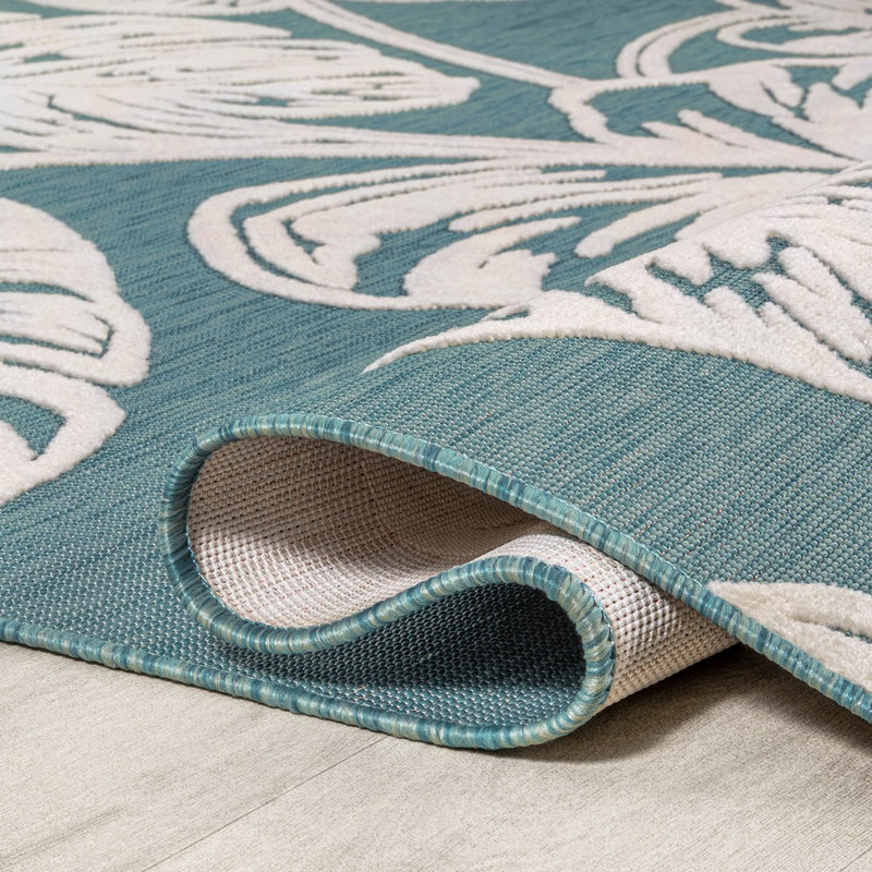 Tobago High-low Two-tone Monstera Leaf Indoor/Outdoor Area Rug