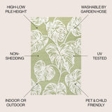 Tobago High-low Two-tone Monstera Leaf Indoor/Outdoor Area Rug