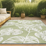 Tobago High-low Two-tone Monstera Leaf Indoor/Outdoor Area Rug