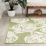 Tobago High-low Two-tone Monstera Leaf Indoor/Outdoor Area Rug
