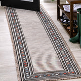 Sebastian High-low Modern Diamond Border Indoor/Outdoor Area Rug