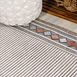 Sebastian High-low Modern Diamond Border Indoor/Outdoor Area Rug