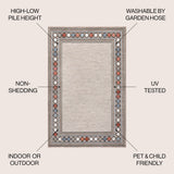 Sebastian High-low Modern Diamond Border Indoor/Outdoor Area Rug