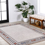 Sebastian High-low Modern Diamond Border Indoor/Outdoor Area Rug