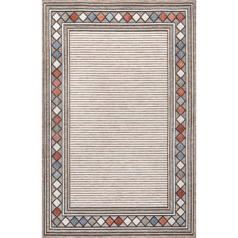 Sebastian High-low Modern Diamond Border Indoor/Outdoor Area Rug