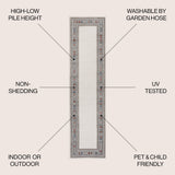Sebastian High-low Modern Diamond Border Indoor/Outdoor Area Rug