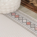 Sebastian High-low Modern Diamond Border Indoor/Outdoor Area Rug