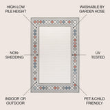 Sebastian High-low Modern Diamond Border Indoor/Outdoor Area Rug