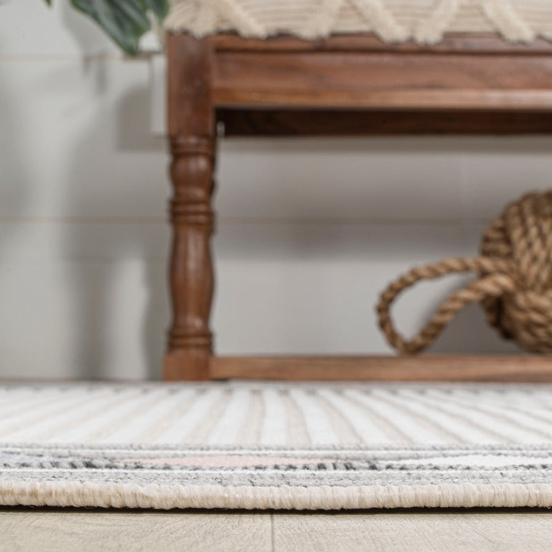 Sebastian High-low Modern Diamond Border Indoor/Outdoor Area Rug