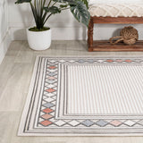 Sebastian High-low Modern Diamond Border Indoor/Outdoor Area Rug