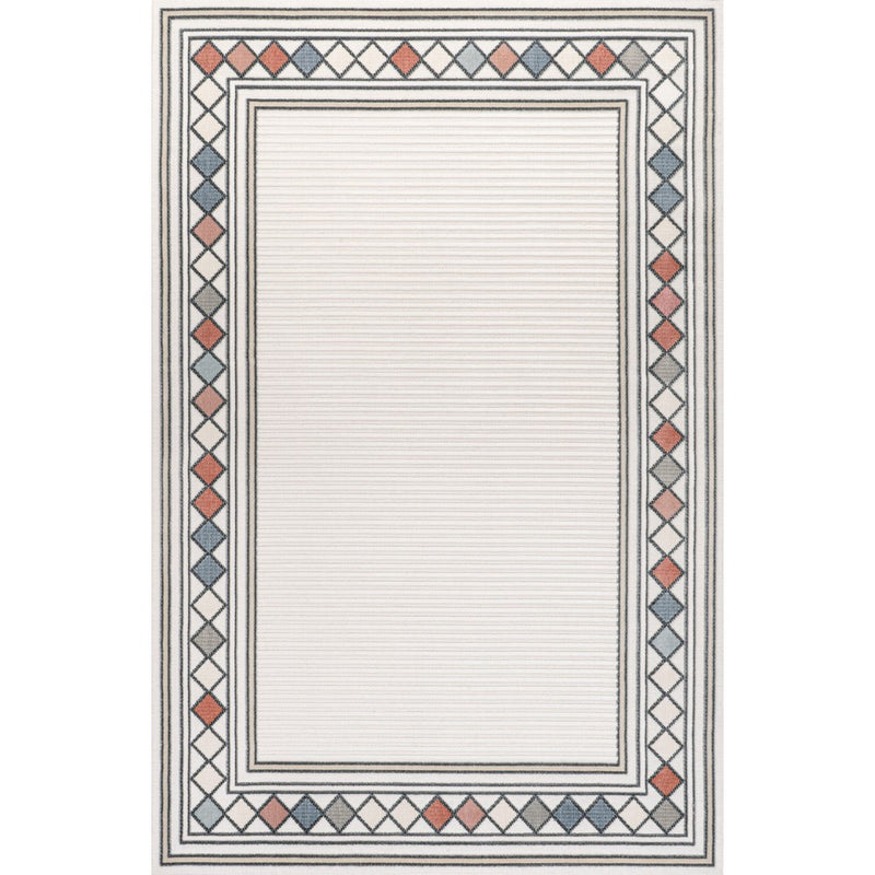 Sebastian High-low Modern Diamond Border Indoor/Outdoor Area Rug