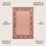 Sebastian High-low Modern Diamond Border Indoor/Outdoor Area Rug