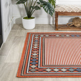 Sebastian High-low Modern Diamond Border Indoor/Outdoor Area Rug