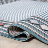 Sebastian High-low Modern Diamond Border Indoor/Outdoor Area Rug