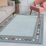 Sebastian High-low Modern Diamond Border Indoor/Outdoor Area Rug