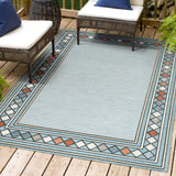 Sebastian High-low Modern Diamond Border Indoor/Outdoor Area Rug