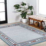 Sebastian High-low Modern Diamond Border Indoor/Outdoor Area Rug