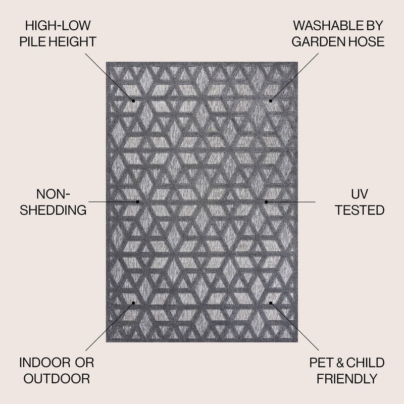 Talaia Neutral Geometric Indoor/outdoor Area Rug