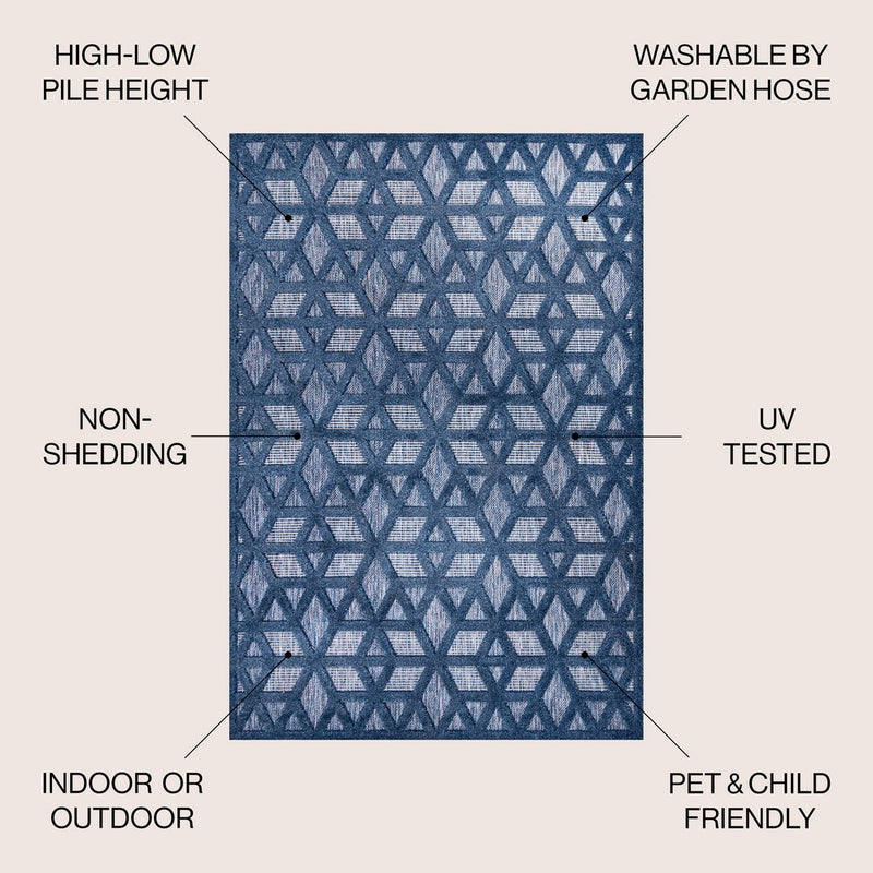 Talaia Neutral Geometric Indoor/outdoor Area Rug