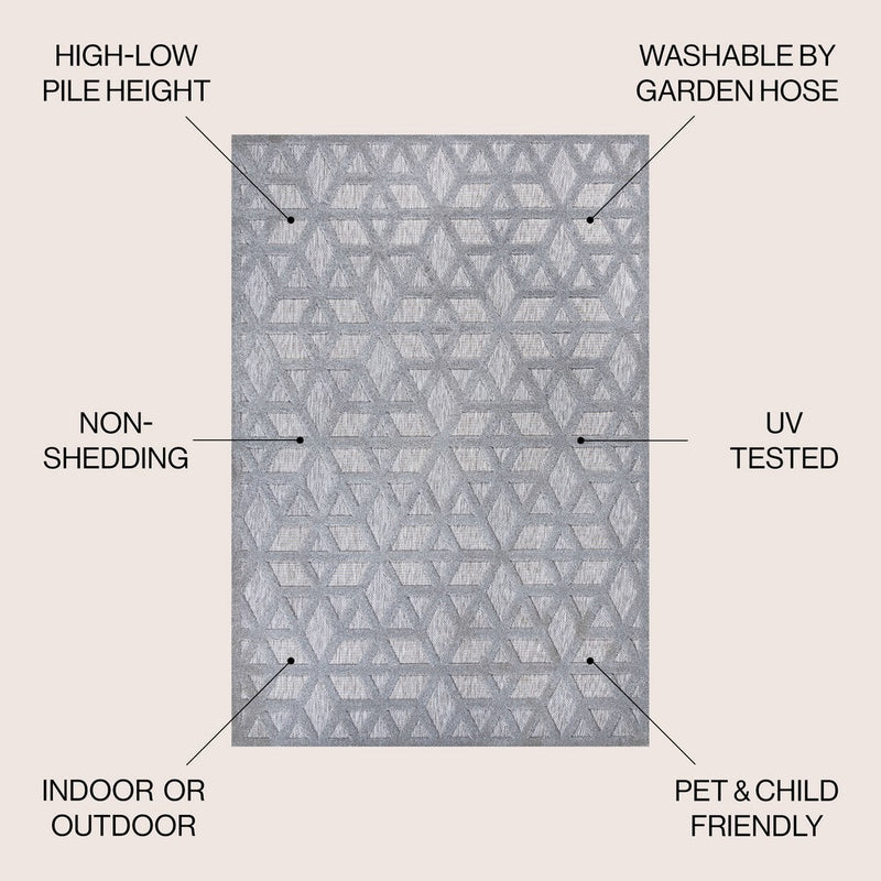 Talaia Neutral Geometric Indoor/outdoor Area Rug
