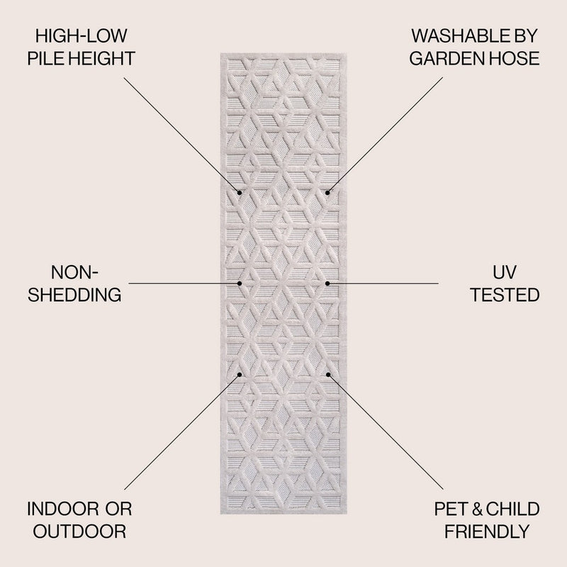 Talaia Neutral Geometric Indoor/outdoor Area Rug
