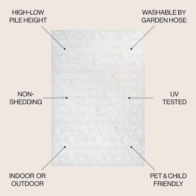 Talaia Neutral Geometric Indoor/outdoor Area Rug