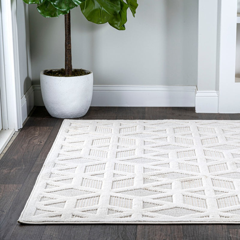 Talaia Neutral Geometric Indoor/outdoor Area Rug