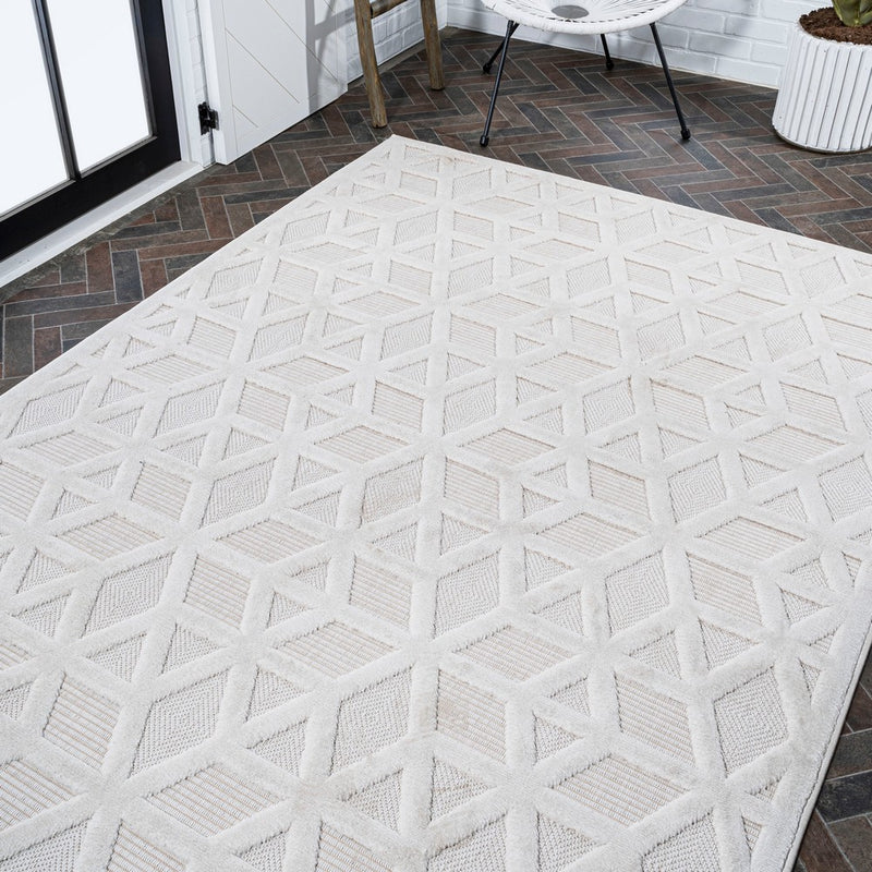 Talaia Neutral Geometric Indoor/outdoor Area Rug